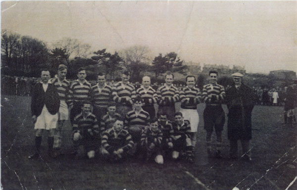 Undated copy of a photograph of a Llangwm Pembrokeshire Rugby Team